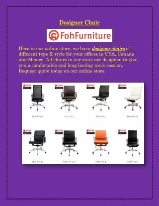 Designer Chair Supplier - Mexico