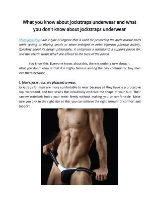 What you know about Jockstraps underwear and what you don't know about Jockstraps underwear