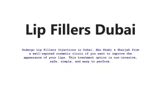 Lip Fillers Dubai