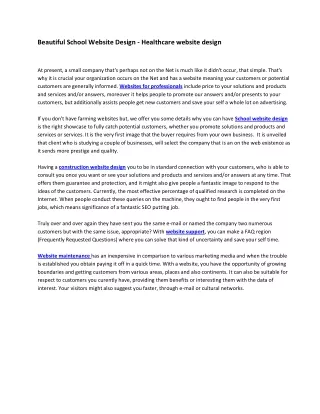 beautiful school website design healthcare