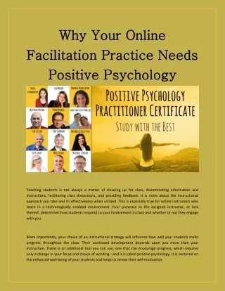 Masters in positive psychology online