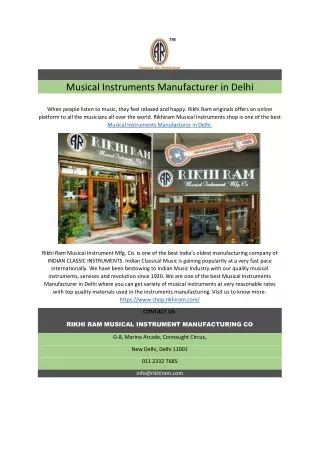 musical instruments manufacturer in delhi