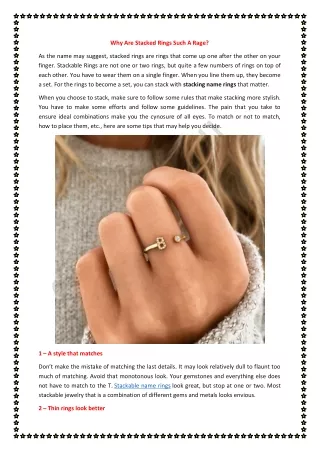 why are stacked rings such a rage