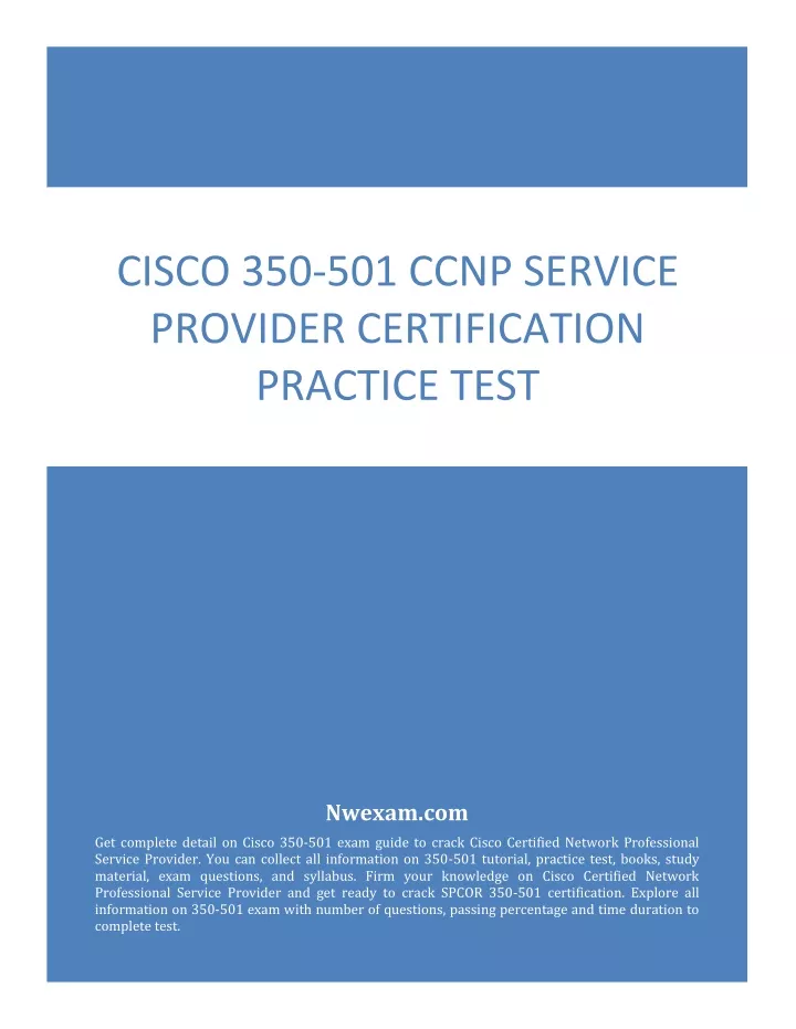 cisco 350 501 ccnp service provider certification