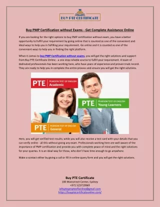 Buy PMP Certification without Exams - Get Complete Assistance Online