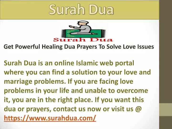 get powerful healing dua prayers to solve love
