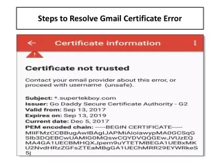 steps to resolve gmail certificate error