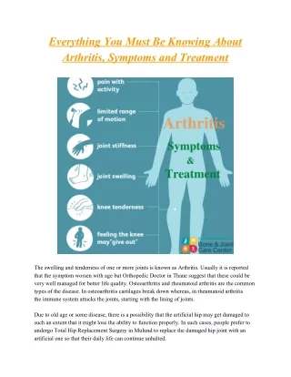 everything you must be knowing about arthritis