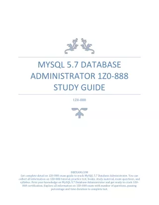 mysql 5 7 database administrator 1z0 888 study