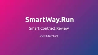 SmartWay.Run Smart Contract MLM Review