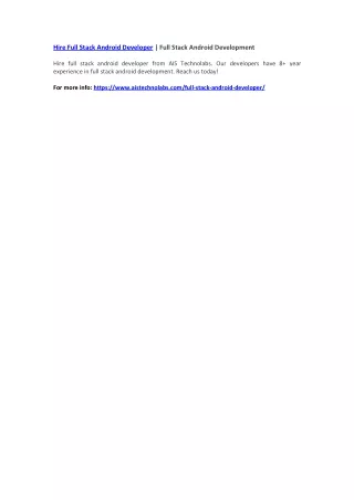 hire full stack android developer full stack