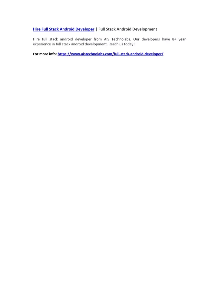 hire full stack android developer full stack