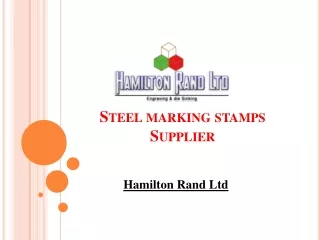 Steel Marking Stamps Supplier | Hamilton Rand