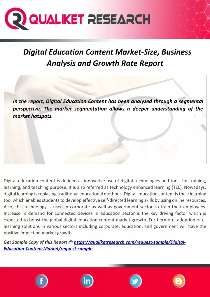 digital education content market size business