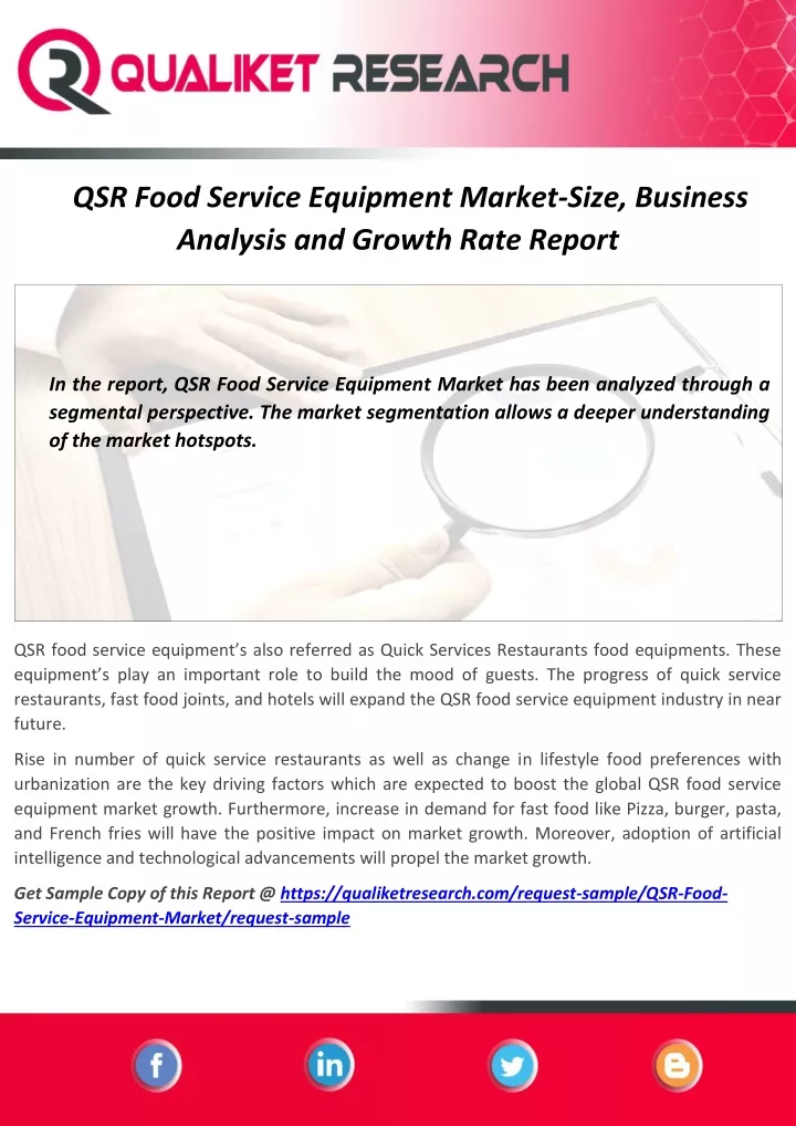 qsr food service equipment market size business