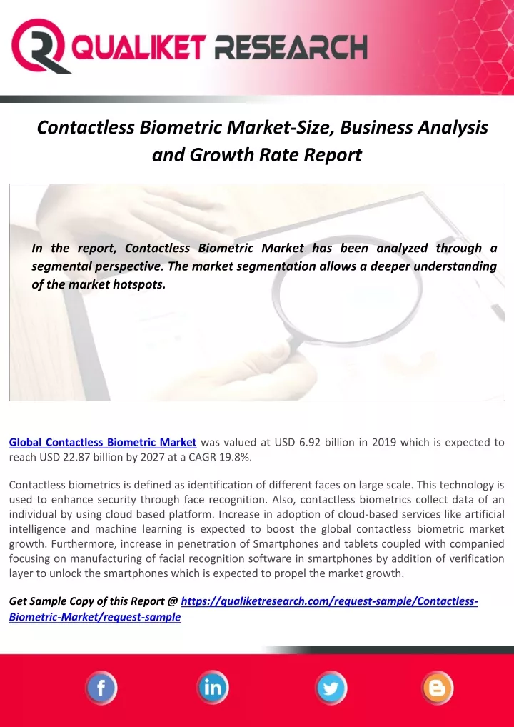 contactless biometric market size business