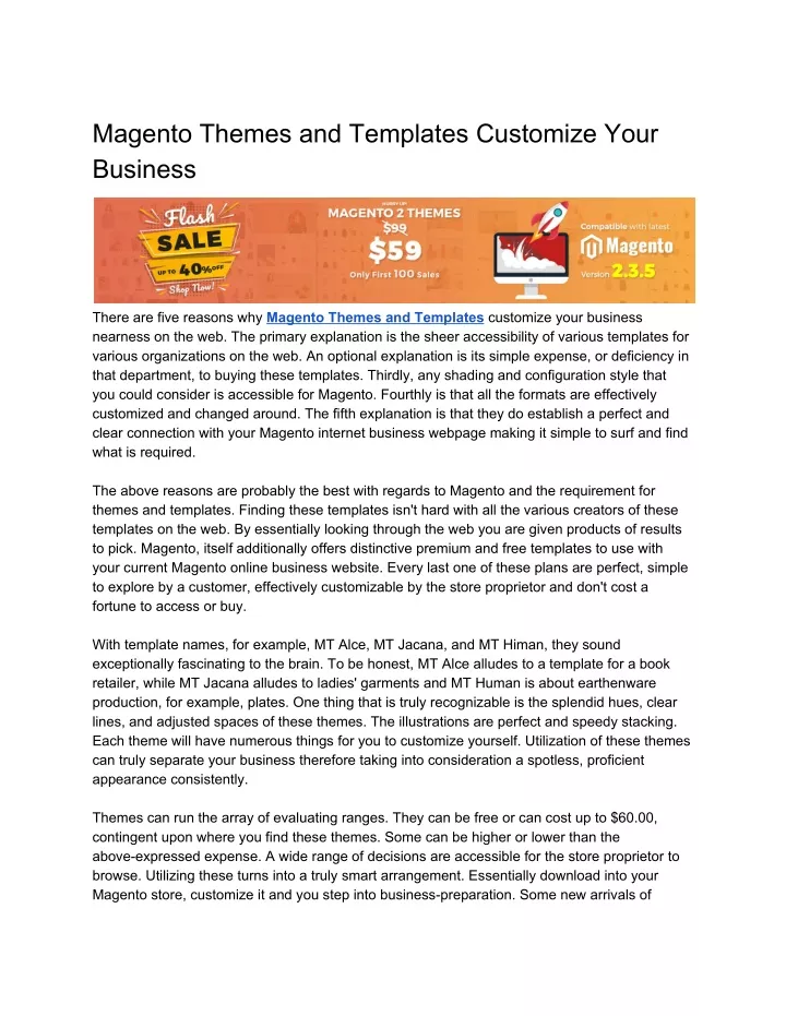 magento themes and templates customize your
