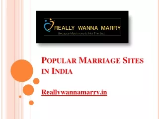 Best Marriage Sites in India - Reallywannamarry.in