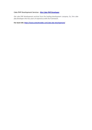 cake php development services hire cake