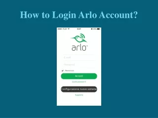 How to login Arlo Account?