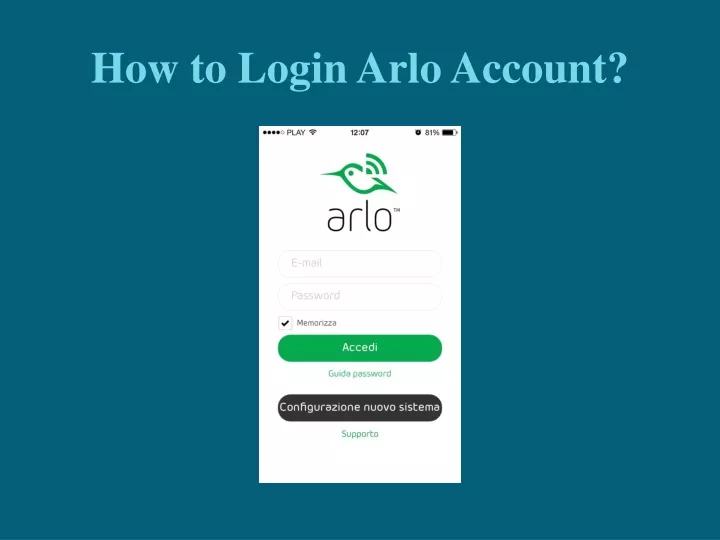 how to login arlo account