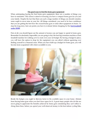 the good ways to find the home gym equipment when