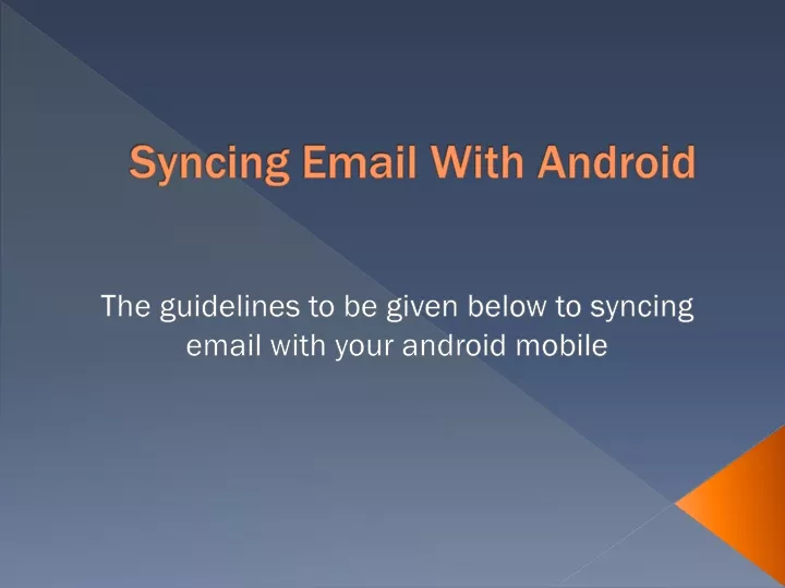 syncing email with android