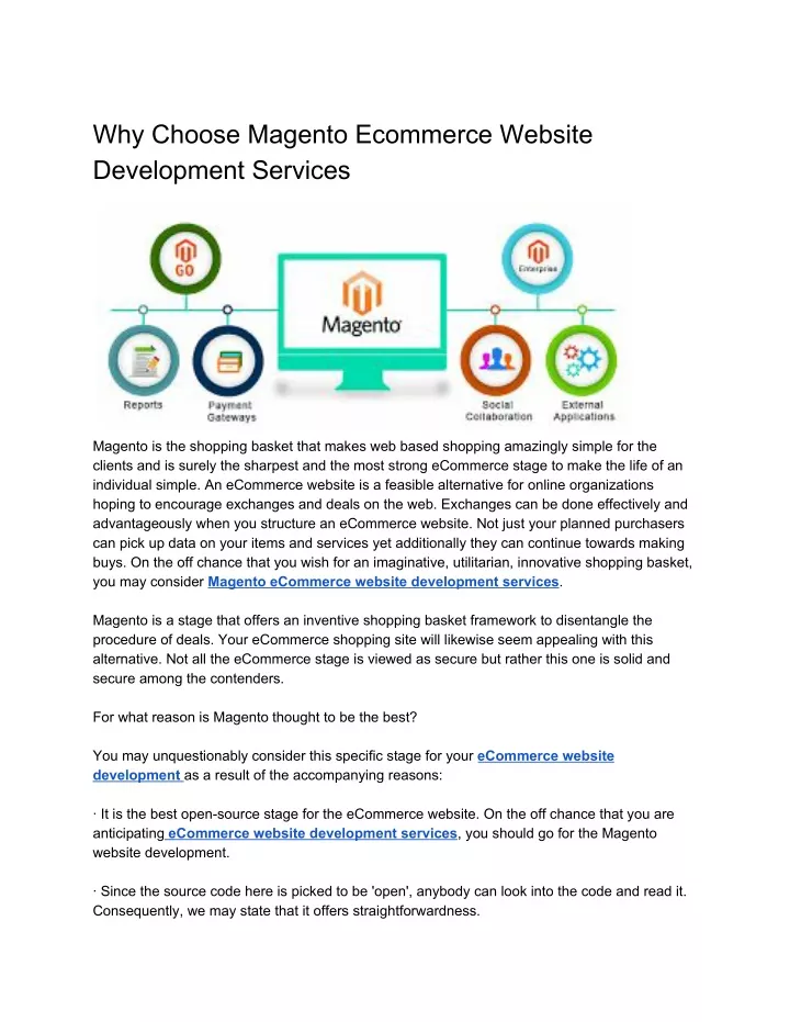 why choose magento ecommerce website development