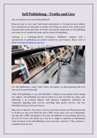 self publishing truths and lies