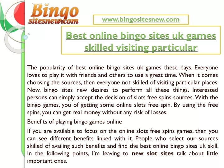 best online bingo sites uk games skilled visiting particular