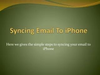 syncing email to iphone
