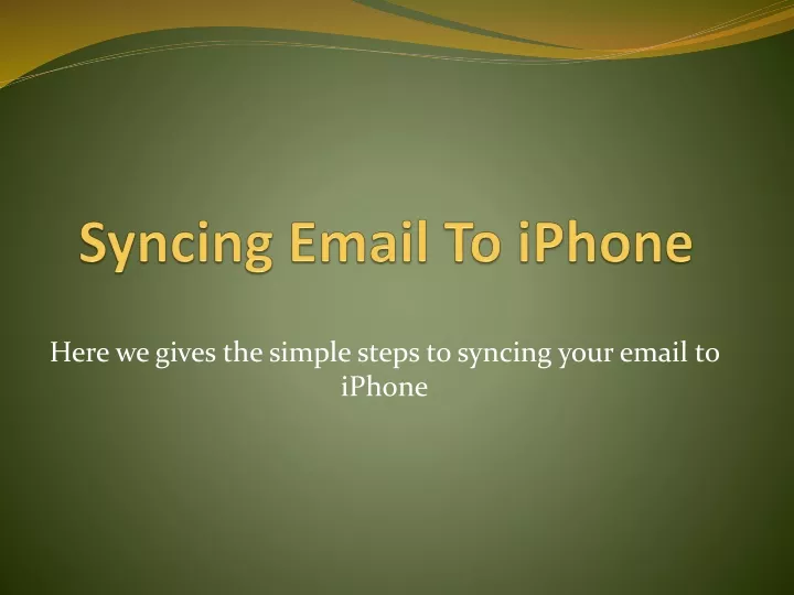 syncing email to iphone