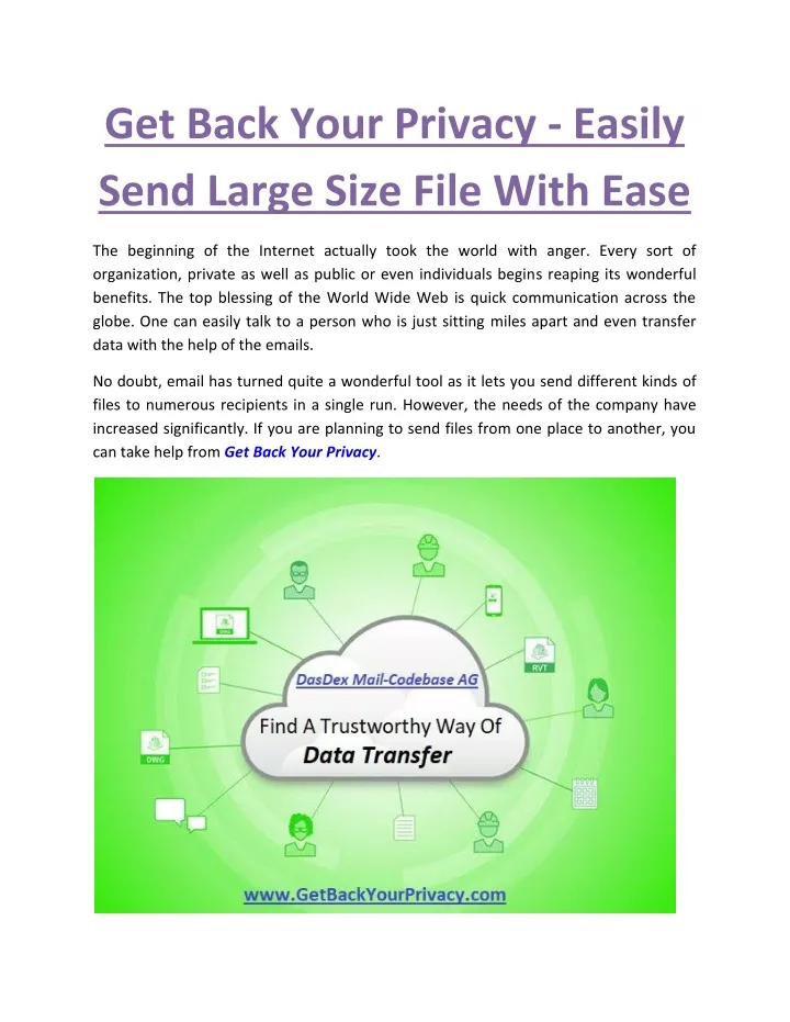 get back your privacy easily send large size file