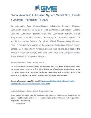 global automatic lubrication system market size