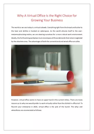 why a virtual office is the right choice