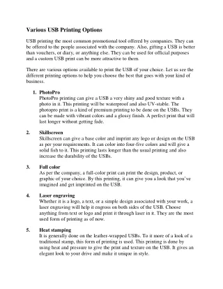 various usb printing options usb printing