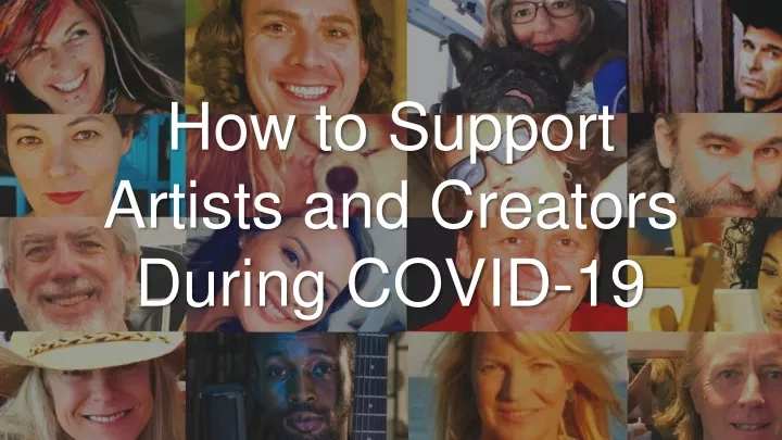 how to support artists and creators during covid 19