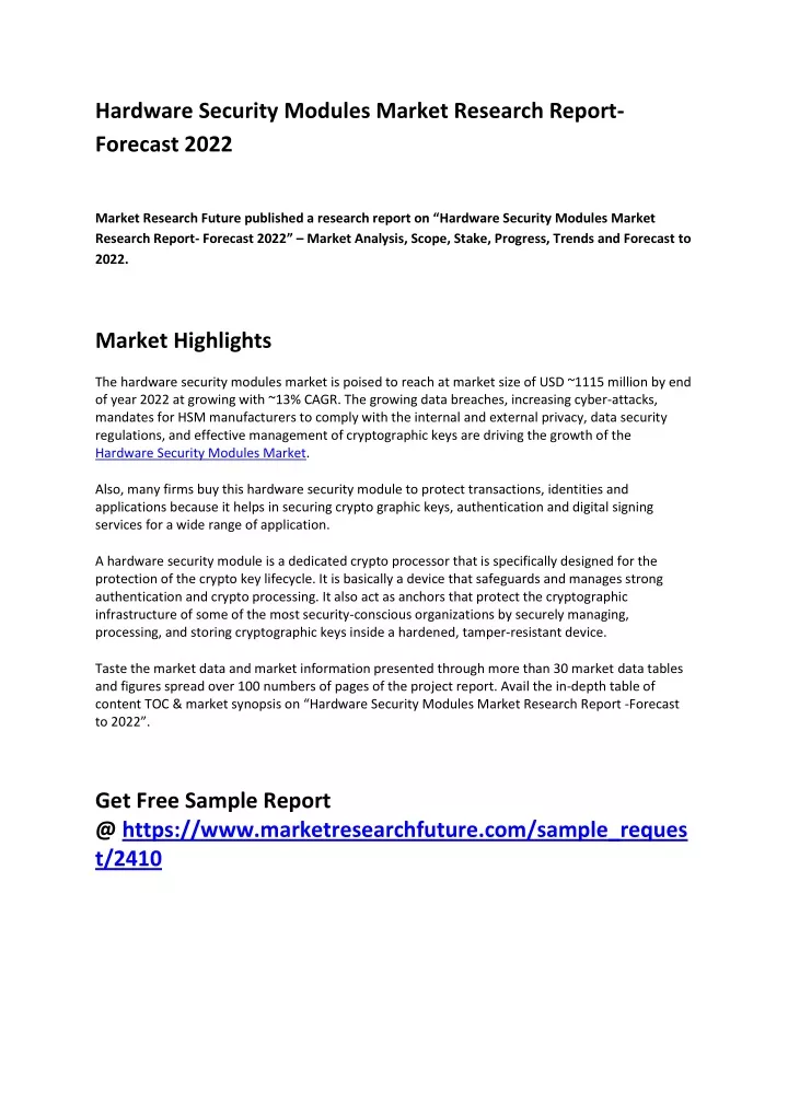 hardware security modules market research report