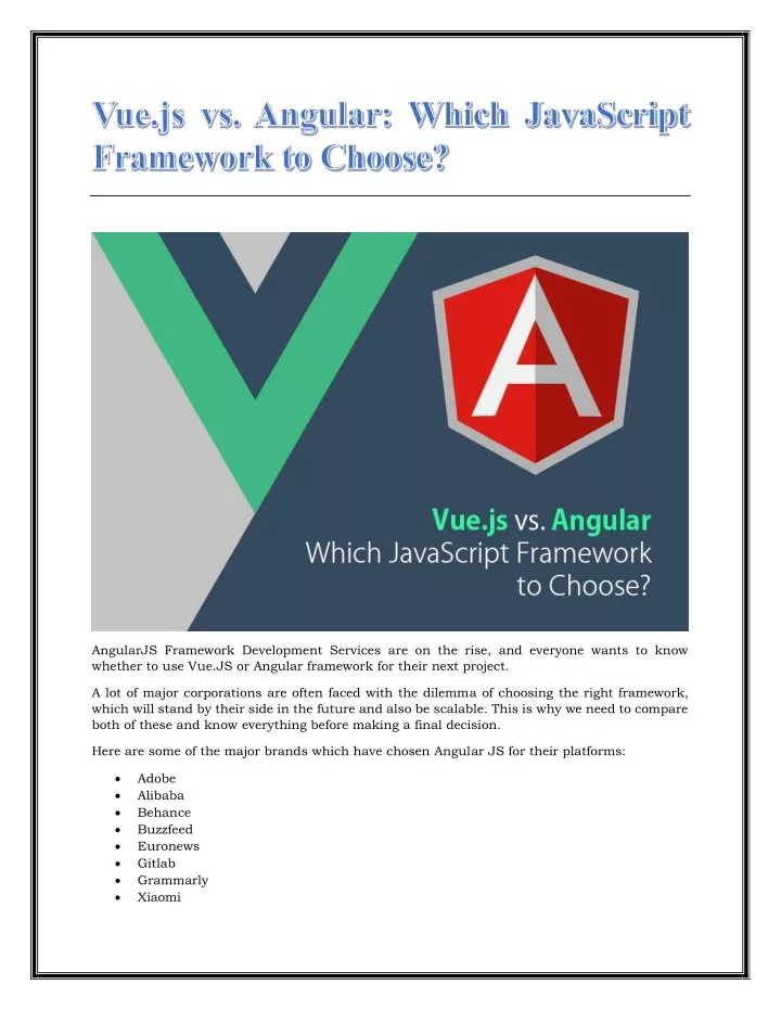 angularjs framework development services