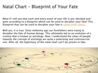 Natal Chart – Blueprint of Your Fate