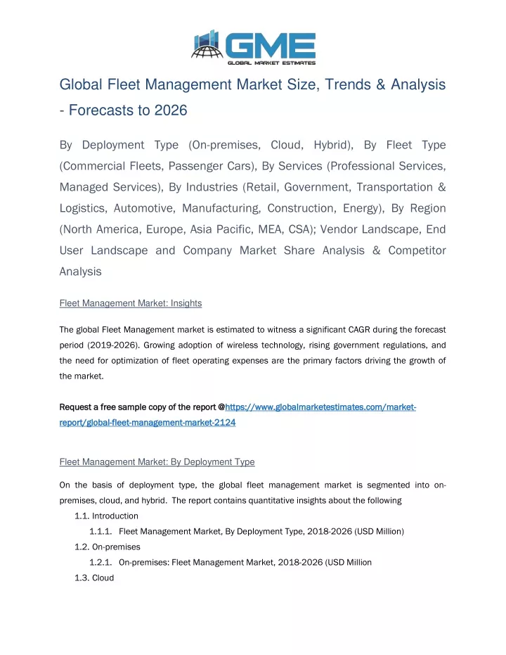 global fleet management market size trends