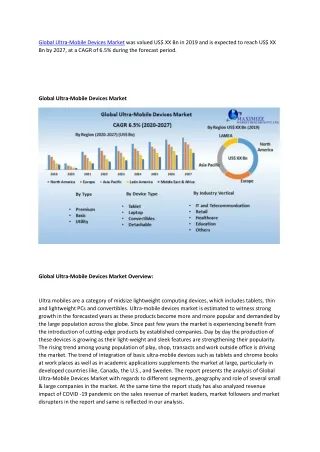 global ultra mobile devices market was valued