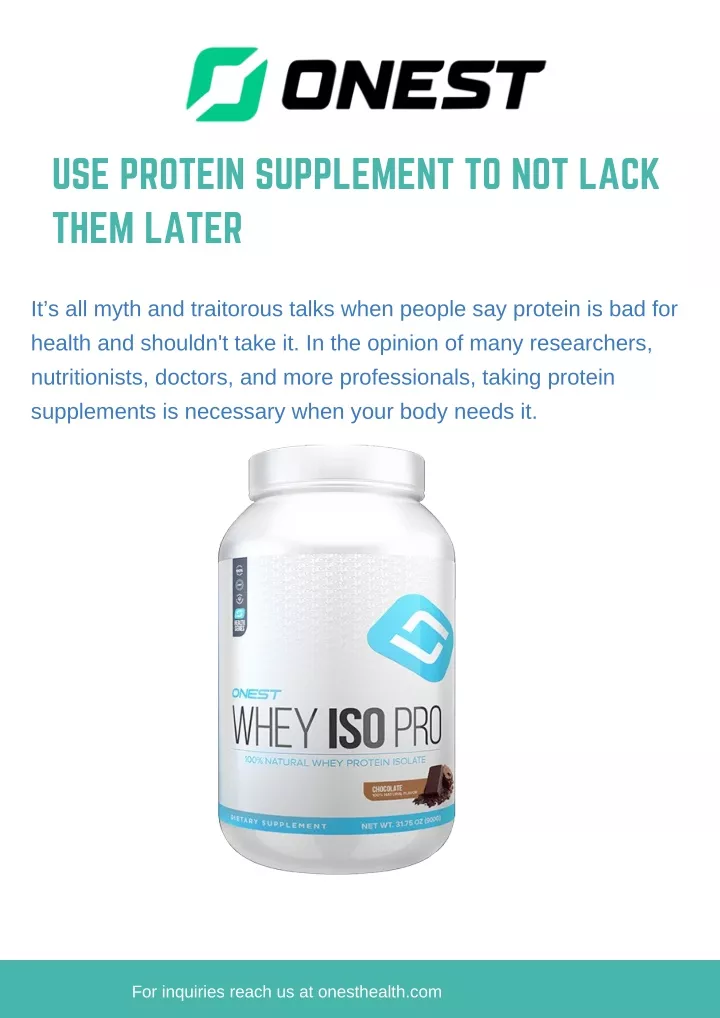 use protein supplement to not lack them later