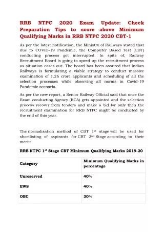 rrb preparation tips to score above minimum