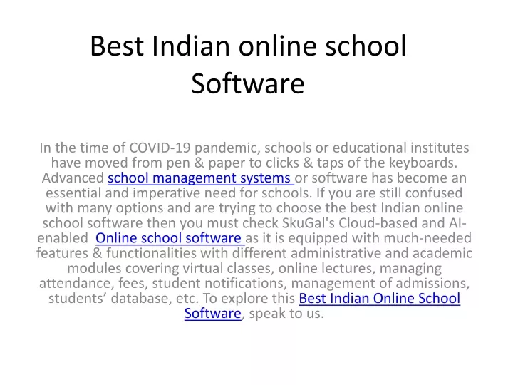 best indian online school software