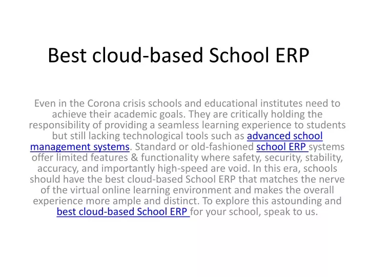 best cloud based school erp