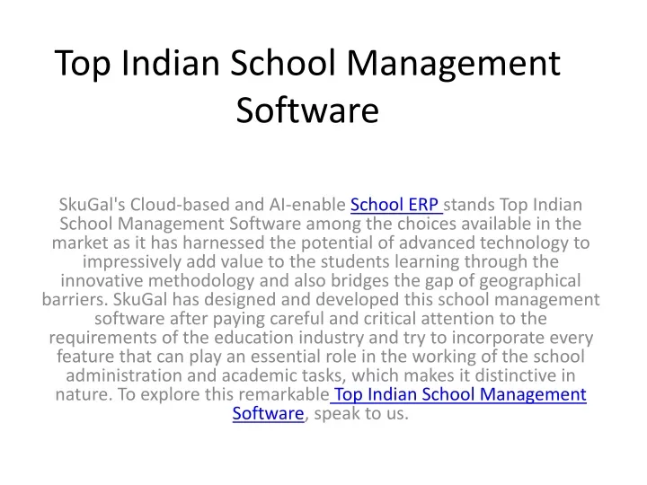 top indian school management software