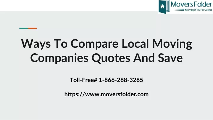 ways to compare local moving companies quotes and save