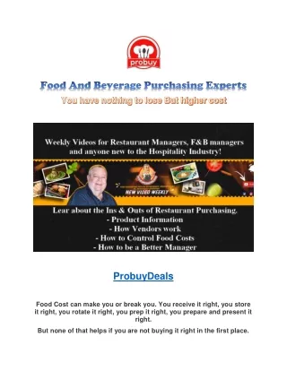 Save Thousands $$$ in Food Cost