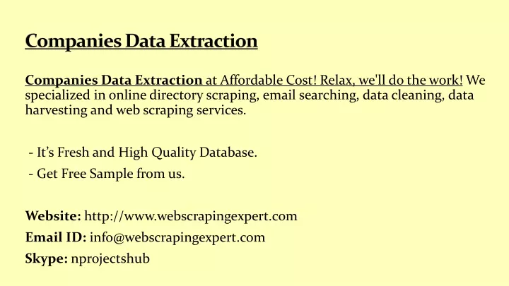 companies data extraction